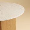 Travertine and Oak Dining Table - DALMA by Lebanto | Tables by Lebanto. Item composed of oak wood and marble in minimalism or contemporary style