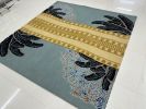 Contemporary Botanical Hand-Tufted Wool Rug | Area Rug in Rugs by Sitara Rugs. Item made of wool works with boho & japandi style