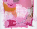 Play Drawing #7 — Abstract Oil on Paper (11×14 in, Pink + Or | Oil And Acrylic Painting in Paintings by Vincent Salvati – Contemporary Abstract Painter | NJ`. Item composed of paper in minimalism or contemporary style