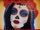 Sambreros Day of the dead themed Mural | Murals by Jade Jennifer Art. Item made of synthetic