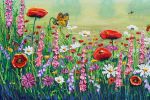 Summer's Bursting Bloom | Oil And Acrylic Painting in Paintings by DaggArt. Item composed of canvas in country & farmhouse style