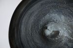 Black wide rim bowl with beautiful texture in blues and grey | Serving Bowl in Serveware by Rosa Wiland Holmes. Item composed of ceramic