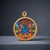 Acalanatha Thangka Pendant Zodiac Rooster Amulet Art | Ornament in Decorative Objects by Dynasty Artisan. Item composed of metal compatible with contemporary and eclectic & maximalism style