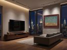 Cerulean Auspicious Cranes Song Dynasty Silk Fine Art | Oil And Acrylic Painting in Paintings by Dynasty Artisan. Item made of wood works with contemporary & eclectic & maximalism style