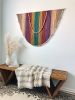 Boho Rainbow Fiber Art Macrame Wall Hanging | Wall Hangings by Mercy Designs Boho. Item composed of birch wood and fiber in boho or mid century modern style
