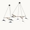 Emily Group of Seven Pendant Light – White Semi-Matte | Chandeliers by MOSS Objects. Item composed of oak wood & steel compatible with contemporary and modern style