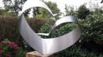 Outdoor Stainless Steel Sculpture - Heart | Sculptures by Jeroen Stok. Item made of steel works with minimalism & contemporary style