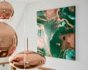 Emerald Bey | Oil And Acrylic Painting in Paintings by Art By Skevi. Item composed of wood and synthetic