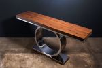 Polished Steel and Wood Console Table from Costantini, Donte | Tables by Costantini Design. Item composed of wood and steel