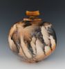 Stoneware hoursehair raku fired vessel urn HH433 | Vase in Vases & Vessels by Ron Mello Studio Art