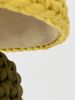 The Knitty Table Lamp in Dark Olive and Yellow | Lamps by Meg Morrison. Item composed of fabric & ceramic compatible with boho and mid century modern style