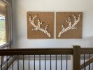 Antlers | Wall Sculpture in Wall Hangings by Sarah Zarrabi. Item composed of oak wood & ceramic compatible with modern and rustic style