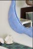 Blue Organic Assymetrical Plaster Mirror | Decorative Objects by Mahina Studio Arts. Item works with contemporary & eclectic & maximalism style