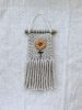 Mini Woven Wall Hanging Decor - Sunflower Embroidery | Macrame Wall Hanging in Wall Hangings by Hippie & Fringe. Item made of fiber