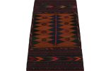 Vintage Afghan Kilim with Polychromatic Geometric Patterns | Area Rug in Rugs by Rug and Kilim. Item made of wool