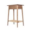 Rian Bedside Table, Walnut with Woven Kraft Danish Cord | Tables by Semigood Design. Item composed of walnut