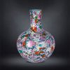 Hand-Painted Qianlong Famille Rose Ten Thousand Flowers Vase | Vases & Vessels by Dynasty Artisan. Item made of ceramic works with contemporary & eclectic & maximalism style