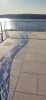 Mosaic patio inlay suggesting a river | Public Mosaics by JK Mosaic, LLC. Item made of stone