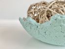 Teal Wavy Decorative Bowl Paper Mache Material | Decorative Objects by Collection. Item composed of paper compatible with boho and country & farmhouse style
