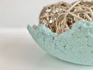 Teal Wavy Decorative Bowl Paper Mache Material | Decorative Objects by TM Olson Collection. Item composed of paper compatible with boho and country & farmhouse style