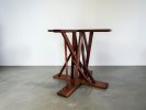 Walnut dining table pedestal base | Tables by Van Werden Designs. Item composed of walnut in mid century modern or eclectic & maximalism style