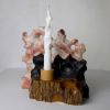 Pink Dream Candle Holder — Reclaimed Marble & Wood | Decorative Objects by Gabor Gobi. Item composed of wood & marble