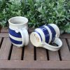 Cobalt swirl mugs | Drinkware by Jill Spawn Ceramics. Item composed of stoneware