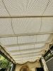 Boho Style Macrame Cover With Fringe -Shade Canopy for Patio | Textiles by Dimitar Kostadinov. Item made of cotton works with boho style