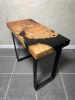 Maple Burl with Black Epoxy Side Table | Tables by Lock 29 Design. Item composed of maple wood & steel compatible with modern style