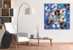 Blue Nectar ( 36x36x1.5") | Oil And Acrylic Painting in Paintings by Valerie Capewell. Item made of canvas works with contemporary & modern style