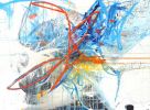 Lingering Blue | Oil And Acrylic Painting in Paintings by Edward Wilcox. Item made of canvas compatible with mid century modern style