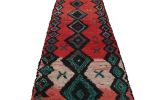 Vintage Mid-Century Moroccan Geometric Diamond Red Green | Area Rug in Rugs by Rug and Kilim