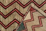 Vintage Gabbeh Tribal Rug in Beige-Brown and Red Chevron | Area Rug in Rugs by Rug and Kilim