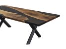 Black Resin Dine Table - Custom Order Dining Table | Tables by Tinella Wood. Item made of walnut works with boho & minimalism style