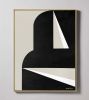 "Abstract Black & White Graphic No. 2" - Midcentury Modern | Oil And Acrylic Painting in Paintings by ART + ALCHEMY By Nicolette Atelier. Item made of wood & canvas compatible with minimalism and mid century modern style