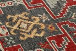 Rug & Kilim’s Caucasian Custom Rug Sample with Red and Charc | Area Rug in Rugs by Rug and Kilim