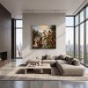 Divine Baptism: Classical  Impasto Oil Masterpiece | Oil And Acrylic Painting in Paintings by Dynasty Artisan. Item made of linen works with mid century modern & contemporary style