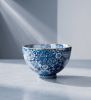 Wood-fired  Mille-fleurs Qinghua Porcelain Tea/Coffee bowl | Decorative Bowl in Decorative Objects by Dynasty Artisan. Item made of ceramic works with eclectic & maximalism & asian style