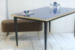 ¨Julieta¨ Table High Gloss Top Brass Tape Framed Conic Legs | Dining Table in Tables by Jover + Valls. Item composed of copper compatible with industrial and art deco style