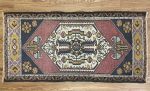 Hand-woven Turkish Rug Doormat| 1.11 x 4 | Small Rug in Rugs by Wool and Rug. Item composed of wool compatible with boho and contemporary style