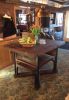 The industrial table with cast iron legs | Cocktail Table in Tables by Paul's Green Barn. Item made of oak wood with steel works with industrial & traditional style