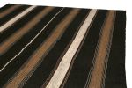 1950s Mid-Century Persian Kilim Black and Beige-Brown Stripe | Area Rug in Rugs by Rug and Kilim