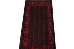 Rug & Kilim's Baluch Afghan rug in Red, Blue & Black Pattern | Area Rug in Rugs by Rug and Kilim. Item made of wool
