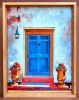 Blue Door, St. Augustine | Oil And Acrylic Painting in Paintings by Catherine Twomey. Item composed of canvas