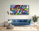 CARNIVAL GARDEN - large floral painting | Oil And Acrylic Painting in Paintings by Marinela Puscasu. Item made of canvas works with boho & contemporary style
