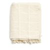 Sea Shell White Hand Woven Cotton Textured  Throw | Linens & Bedding by Studio Variously. Item composed of cotton