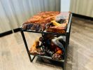 Two-Tier Redwood Burl and Steel Side Table | Tables by DapperwoodSF. Item composed of wood & metal compatible with mid century modern and contemporary style