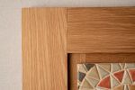 Desert Sun in White Oak Frame - No. 2 | Mosaic in Art & Wall Decor by Clare and Romy Studio. Item composed of oak wood and ceramic in boho or mid century modern style