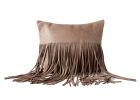 Fringe Pillow | Pillows by Moses Nadel. Item made of fabric with leather
