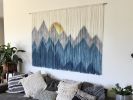 SUNSET TEAL Fiber Art Wall Hanging | Macrame Wall Hanging in Wall Hangings by Wallflowers Hanging Art. Item composed of oak wood & wool compatible with boho and country & farmhouse style